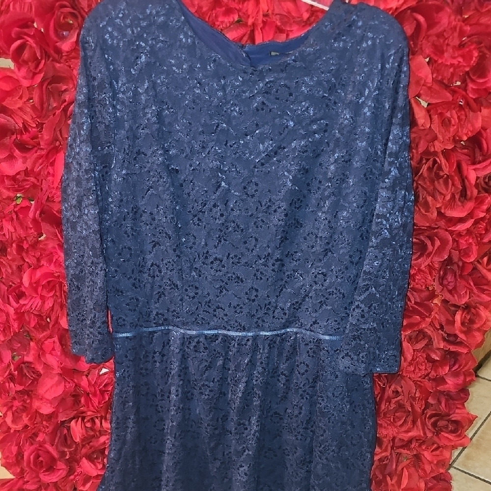 Victoria's Secret NWT Midnight Blue Lace Backless Dress Size Large